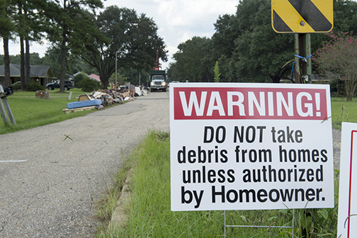 disaster recovery sign